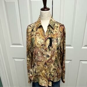 Vintage 90s y2k Size Medium Dress barn Button Down Shirt